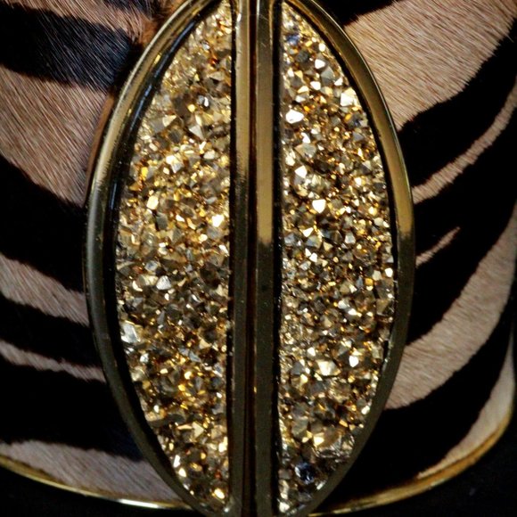 FABRIZIO GIANNONE SIGNED DESIGNER COUTURE ITALIAN ZEBRA ANIMAL HAIR DRUZE TITANI - Picture 2 of 10